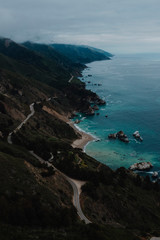 Aerial photo over Big Sur California