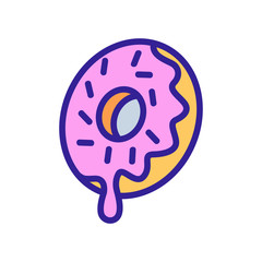 Fototapeta premium icing donut icon vector. icing donut sign. color symbol illustration