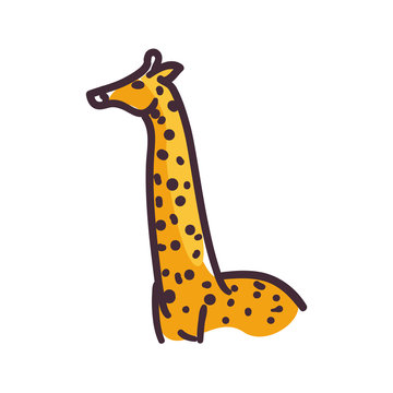 giraffe cartoon flat style icon vector design