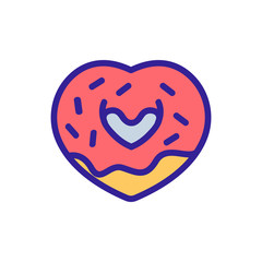 bitten donut with crumbs icon vector. bitten donut with crumbs sign. color symbol illustration