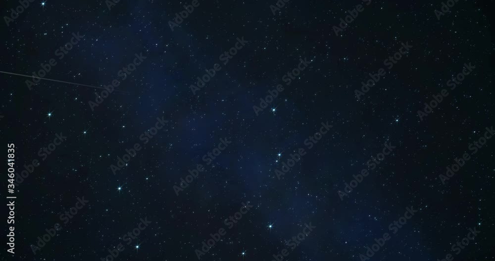 Wall mural stars in sky, starry night blue starlight shine of milky way, shooting star and meteorite comet in s