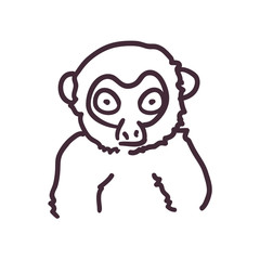 lemur cartoon line style icon vector design