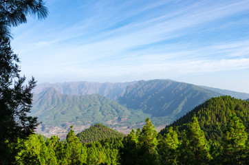 The Caldera de Taburiente seen from the summits of the Ruta de los Volcanes