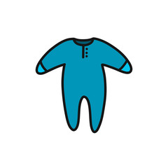 baby clothes doodle icon, vector illustration