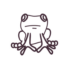frog cartoon line style icon vector design