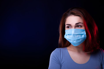 Beauty Woman in Medical Mask