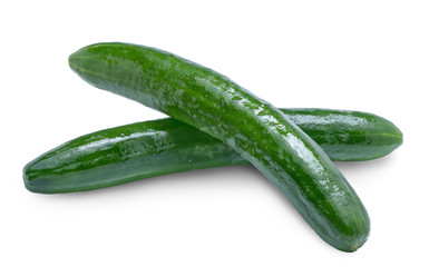 Fresh cucumber on white background, Cucumber isolated on white background with clipping path