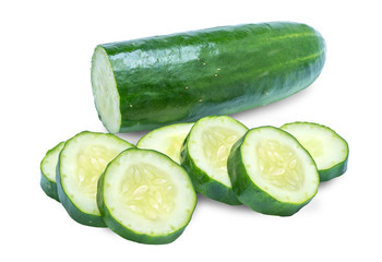 Fresh cucumber on white background, Cucumber isolated on white background with clipping path