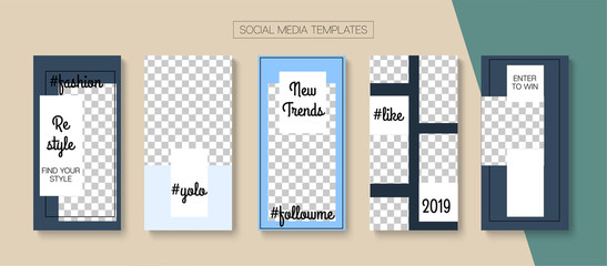 Social Stories Cool Vector Layout.