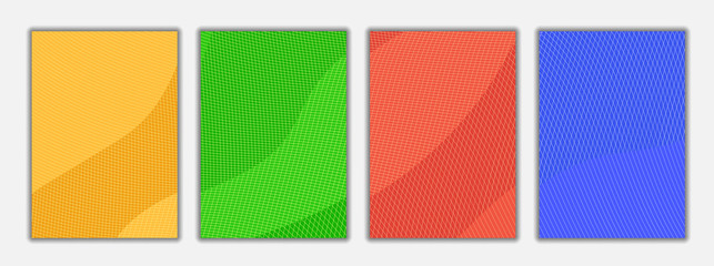 Fototapeta premium Brochure flyer design, vector background. Vertical a4 format. Geometric vector background, banner. Rich colors, line structure.