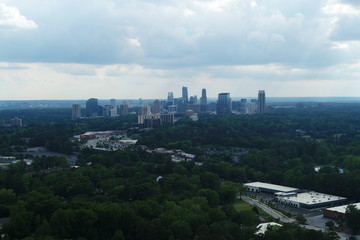 Fototapeta premium Atlanta, Georgia Aerial View from Buckhead in Pro Resolution 4K, May 2020