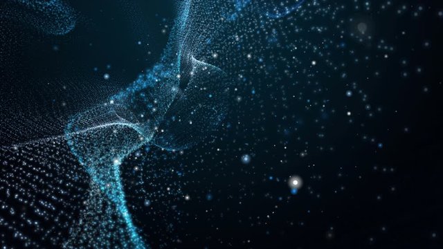 Futuristic abstract animation with glittering particles in slow motion, 4096x2304 loop 4K