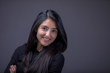 Fototapeta premium Mexican young woman portrait isolated copyspace