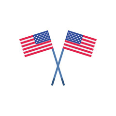 Usa flags flat style icon vector design