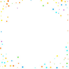 Rainbow Festive Confetti. Carnival Star Falling.