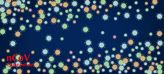 nCoV Quarantine Vector Banner. Flat Cartoon Coronavirus Medical 