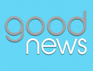 good news  lettering on blue background. 3d illustration