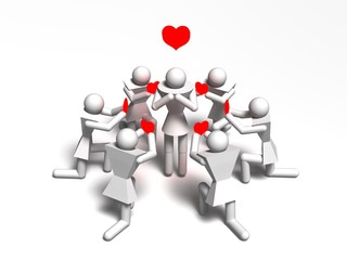 【3DCG】沢山の人にモテて大人気な人