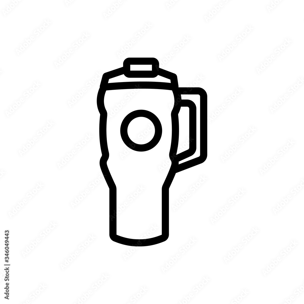 Poster automatic thermo cup with handle icon vector. automatic thermo cup with handle sign. isolated contou
