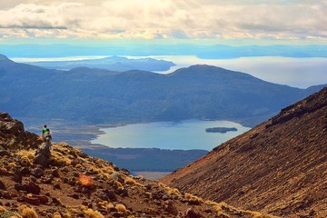 The Tongariro Alpine Crossing track in New Zealand