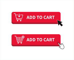 Add to cart icon. Shopping Cart icon. Hand clicking. Vector illustration. © Alano Design