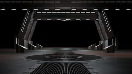 Space environment, ready for comp of your characters.3D rendering