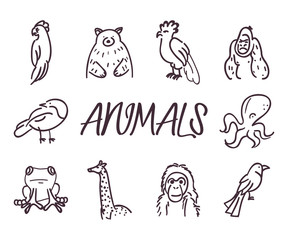 Wild Animals cartoons vector design