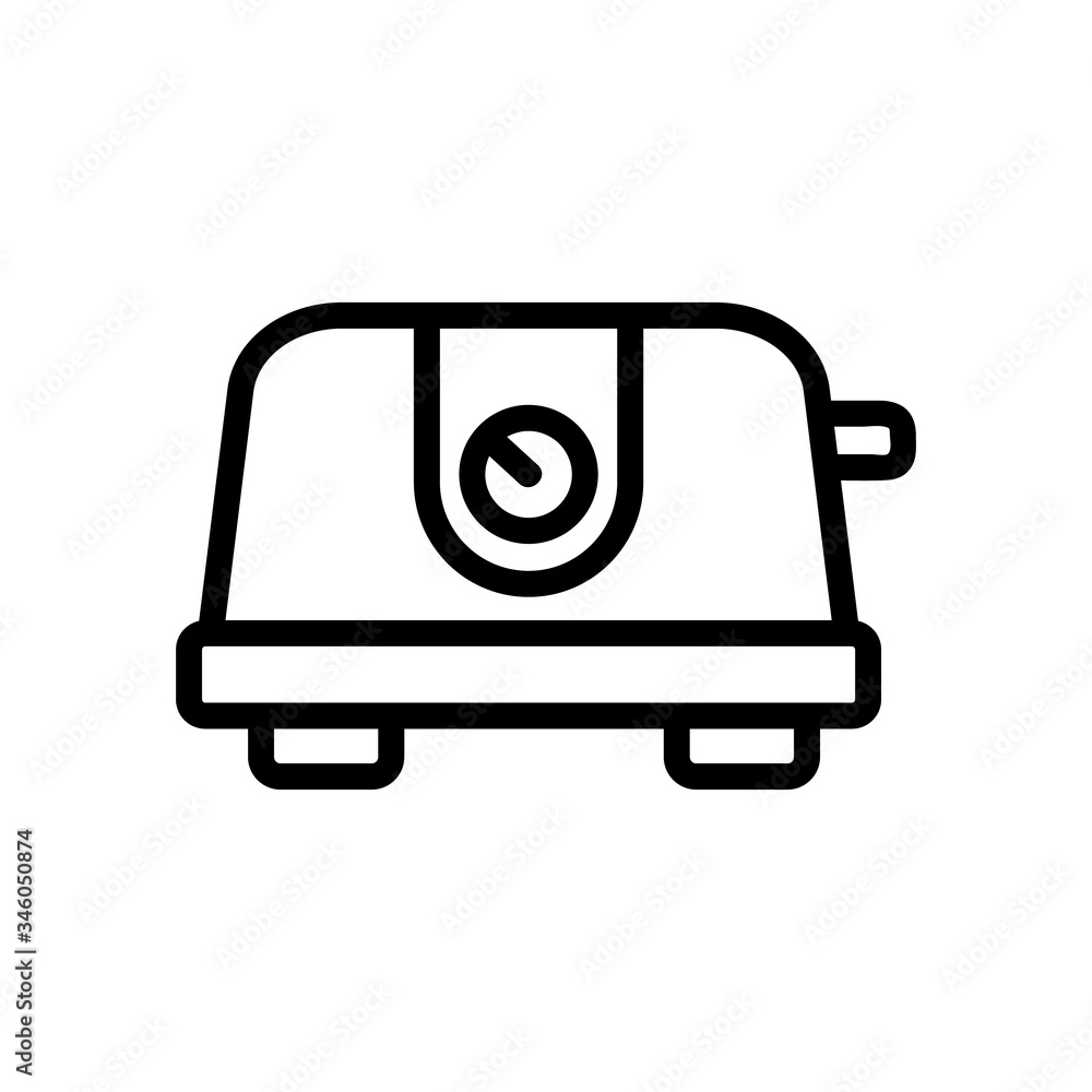 Poster toaster with time indicator icon vector. toaster with time indicator sign. isolated contour symbol illustration