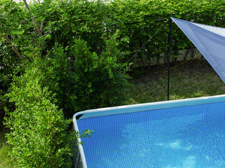 swimming pool in the garden at home