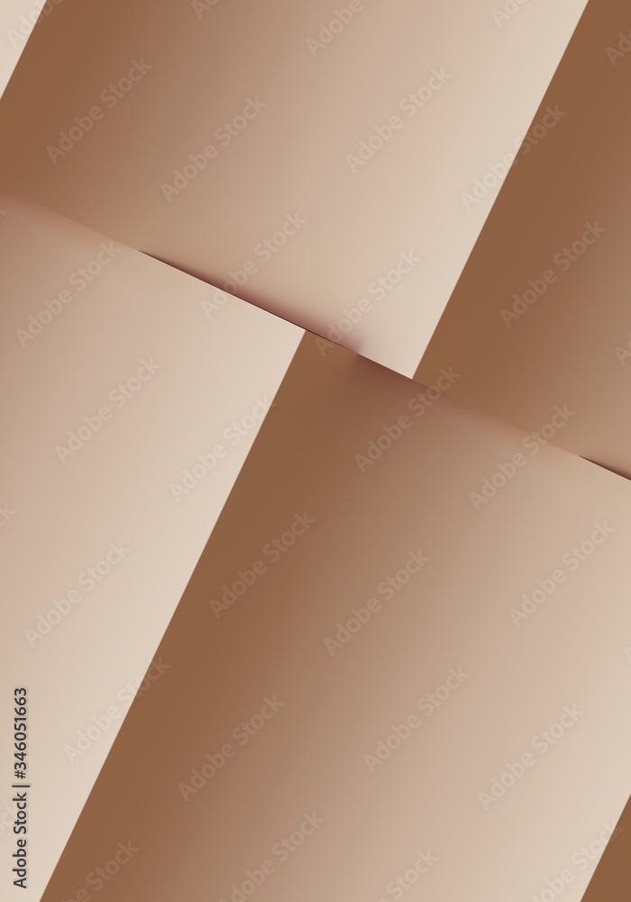 Poster minimal background for branding and product presentation. beige curve geometric background. 3d rende