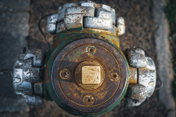 Fototapeta na wymiar Zenithal view of a fire hydrant