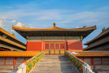 Obraz premium Jiaotaidian (Hall of Union) is one of the 3 main palaces in the Forbidden City inner Court , located between Palace of Heavenly Purity and Palace of Earthly Tranquility