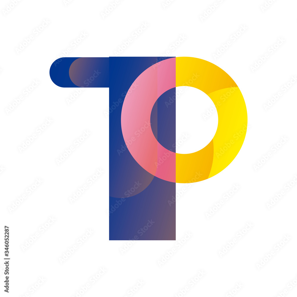 Poster abstract t shape gradient style icon vector design