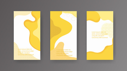Modern abstract cover set, minimal cover design. yellow geometric background, vector illustration.