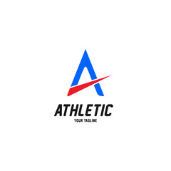 Athletic Sport Logo and Sporty Letter A Logo Design