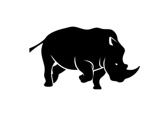Rhino Logo vector, Rhinoceros logo monochrome color Business template