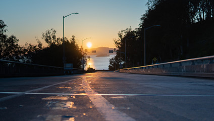 View of Alactraz Island at Sunset from Yerba Buena Island