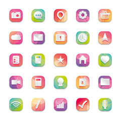 mobile, web, app buttons icon set, detailed design