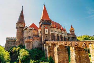 Medieval Corvin Castle (Hunyad Castle) in Hunedoara, Romania