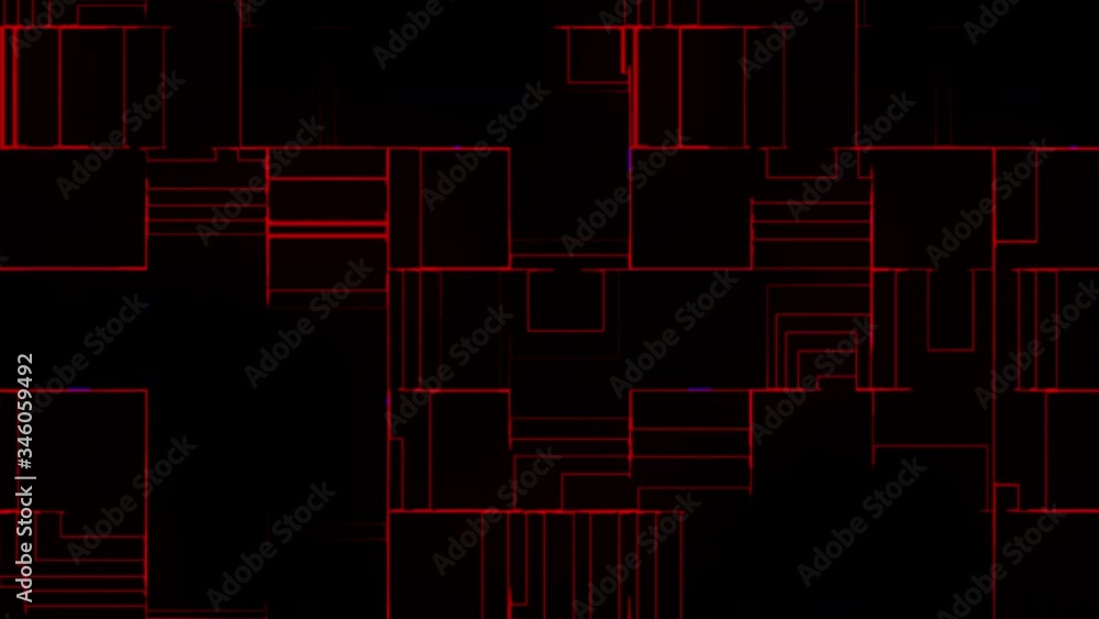 Poster computer generated cells of different sizes from thin lines. 3d rendering abstract technology backdr