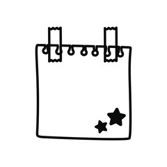 note with stars in the low corner , line style