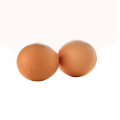 two eggs isolate on white background cutout