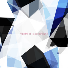 Abstract geometric or isometric white and blue polygon or low poly vector technology business concept background. EPS10 illustration style.