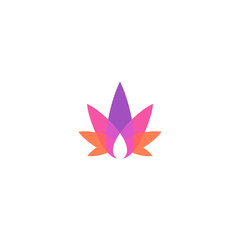 Colorful hemp Leaf Logo Icon, Modern cannabis logo template