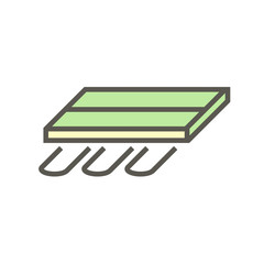 Wood floor heating material vector icon design.