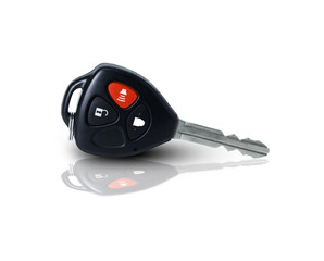 Car key isolated on white background with clipping paths