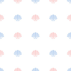 Seashell. Colored Vector Patterns in Flat style
