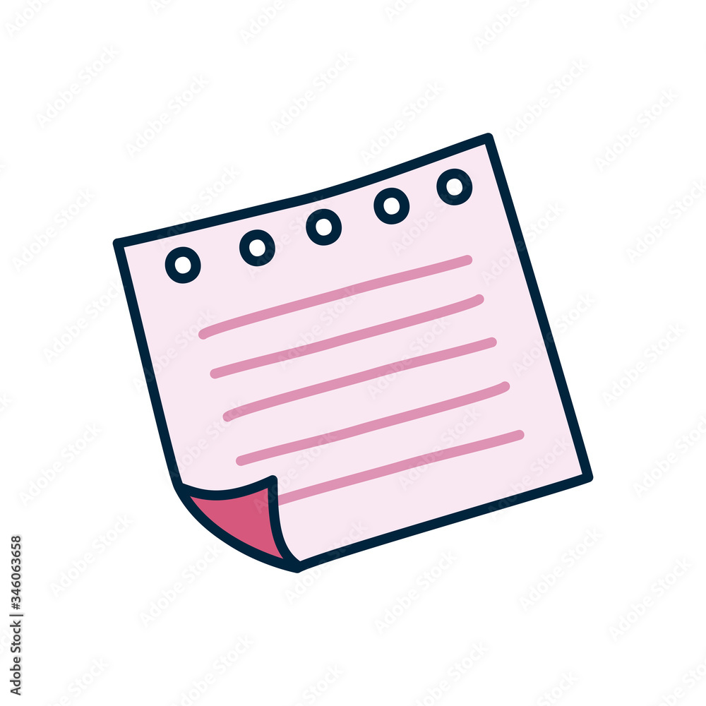 Poster notebook page icon, line and fill style