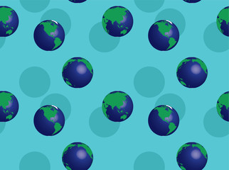 Earth World Spinning Vector Seamless Background Wallpaper-01