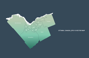 ottawa map. vector map of ottawa in canada. 